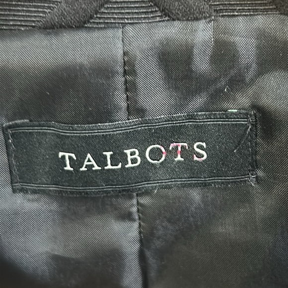 Talbots Quilted Blazer Black 3/4 Sleeves Cotton Blend Womens Size L - Picture 7 of 15